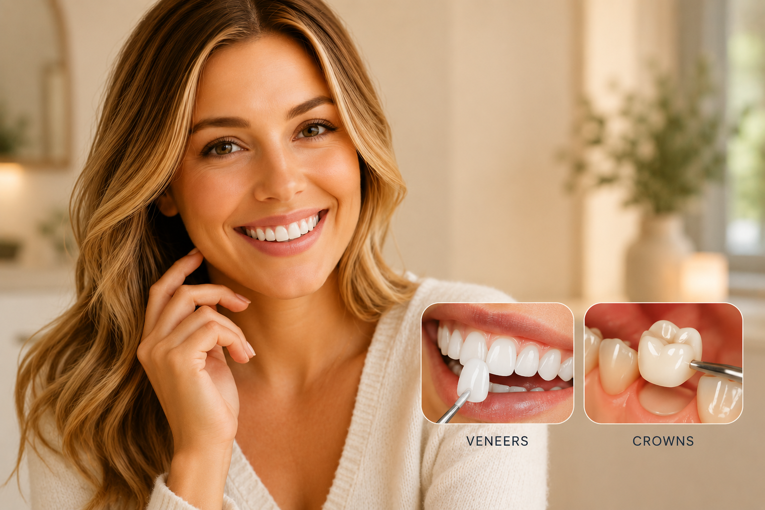 Porcelain veneers and dental crowns cosmetic dentistry in Cleveland
